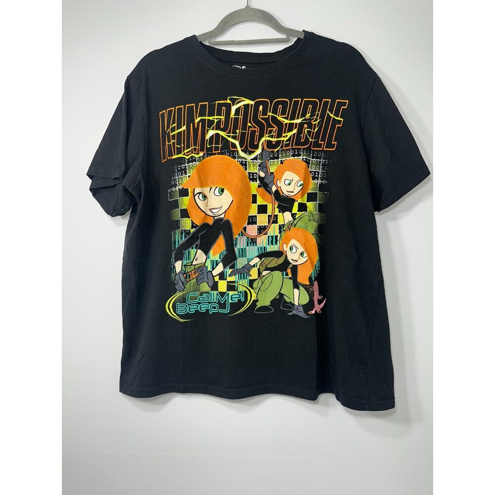 Disney Kim Possible Call Me Beep Me T Shirt XL Black Graphic Tee Cartoon